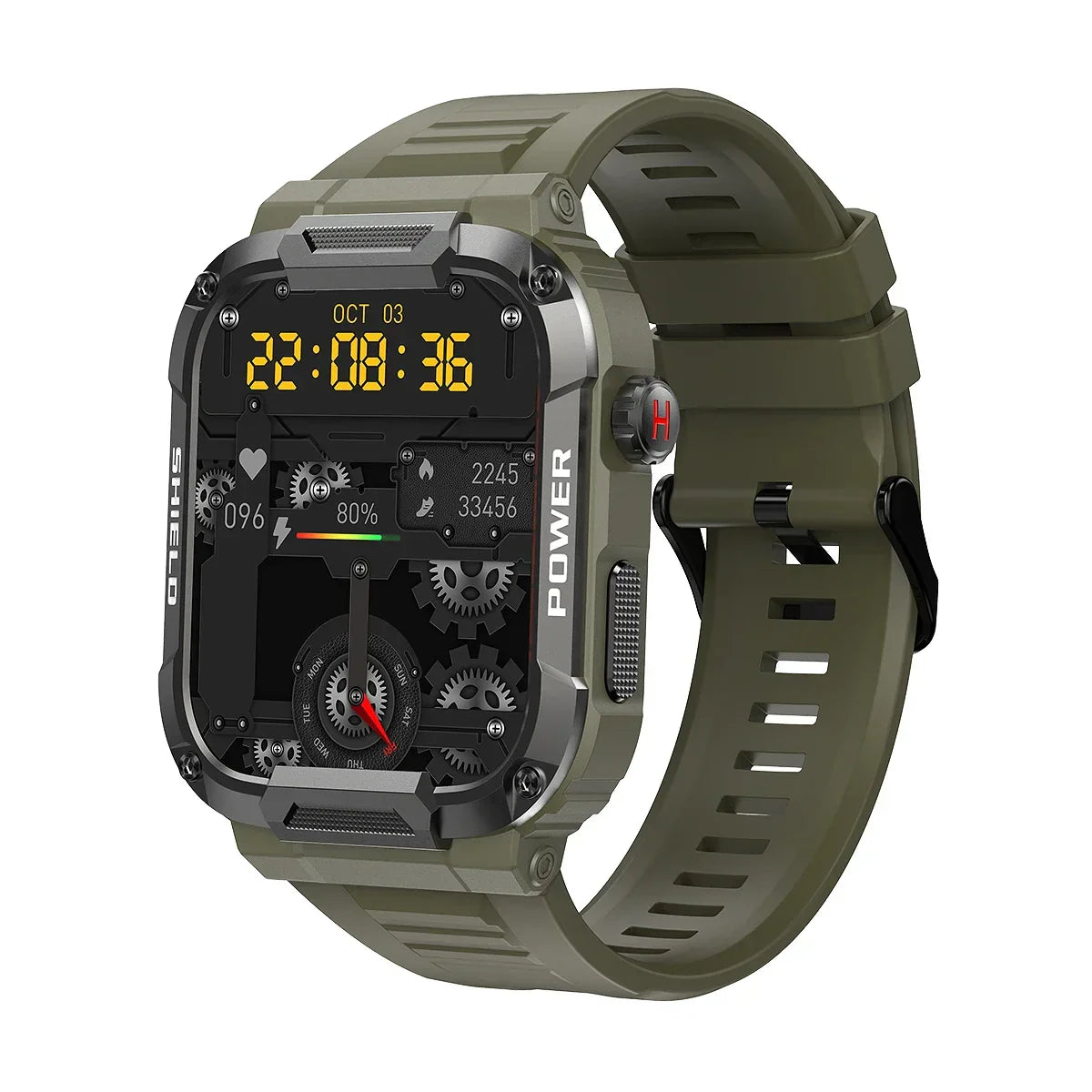men’s smart watch waterproof fitness tracker (green)