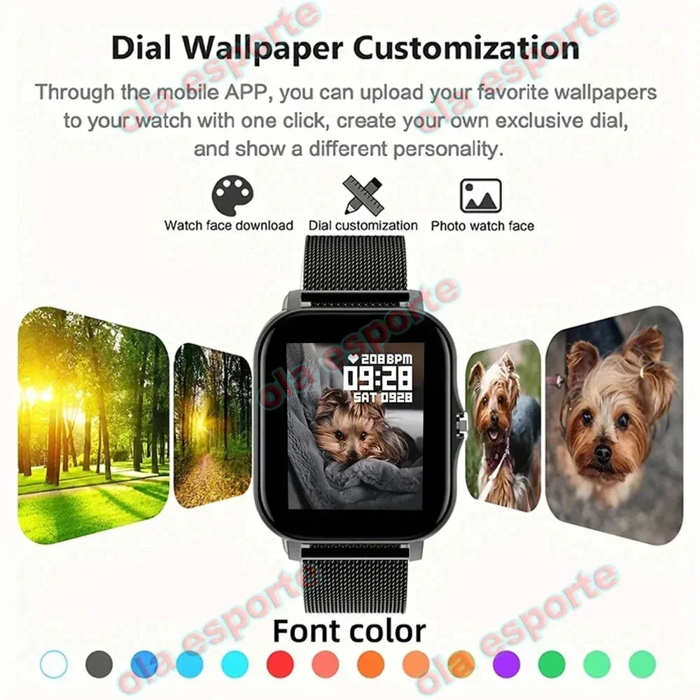 bluetooth smart watch for men & women, fitness tracker