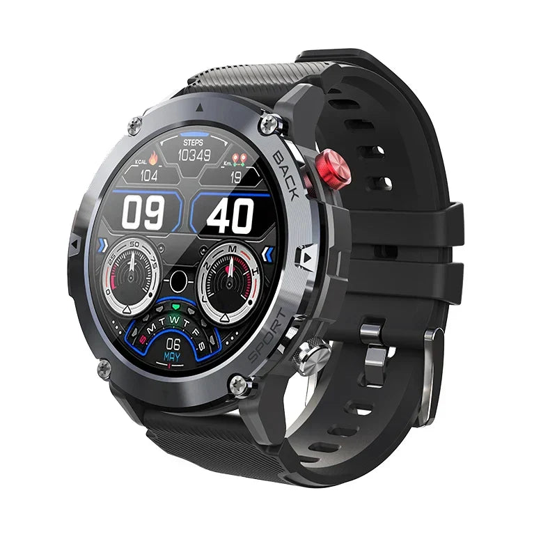 smart watch military c21 bluetooth fitness tracker for men (black)