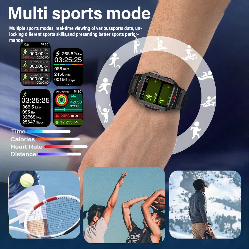 nneoba smart watch with led flashlight black