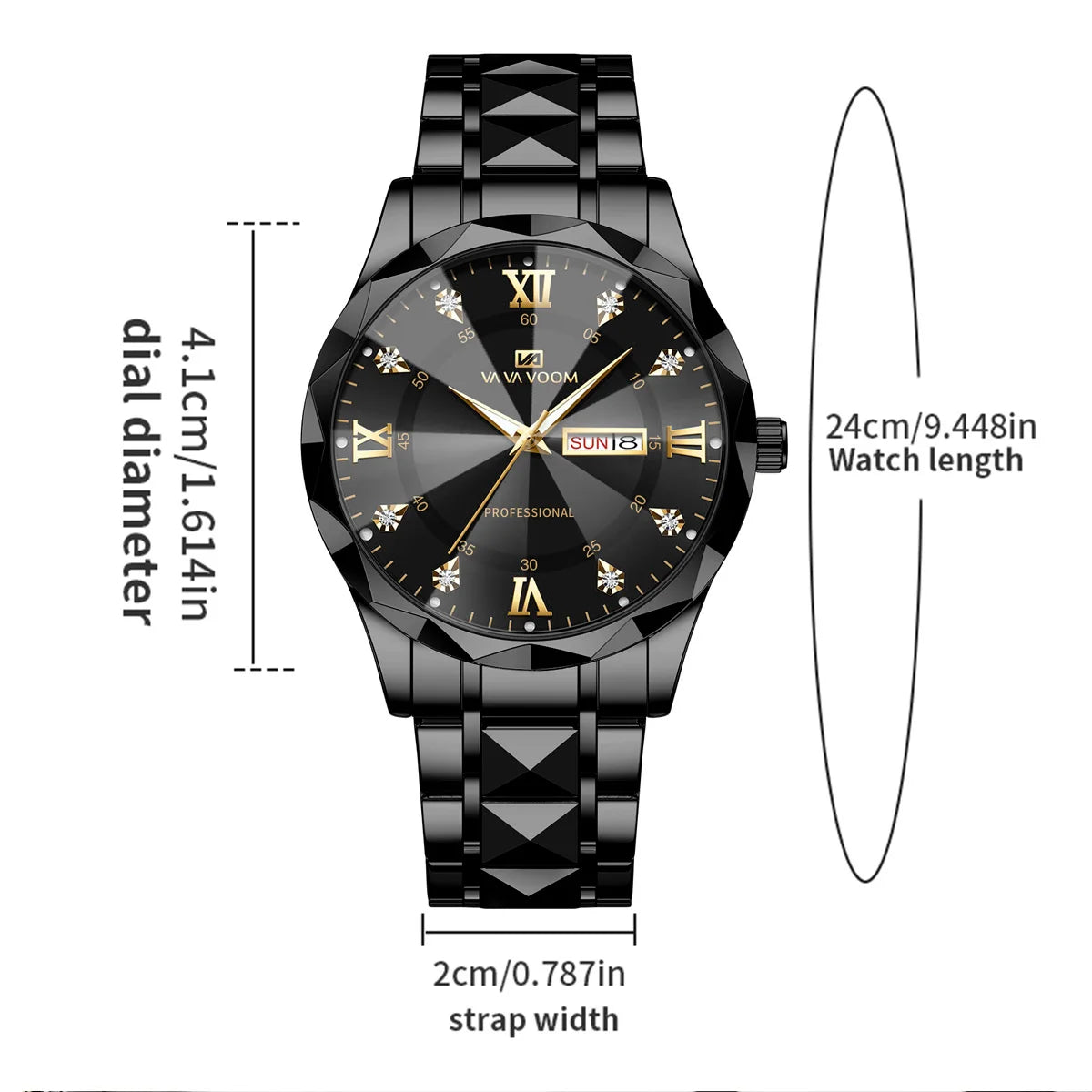 men’s blue & gold business watch
