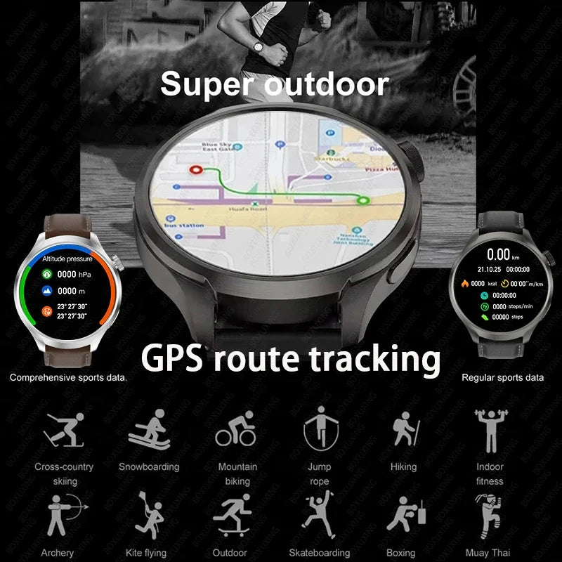 nneoba gps fitness smart watch black