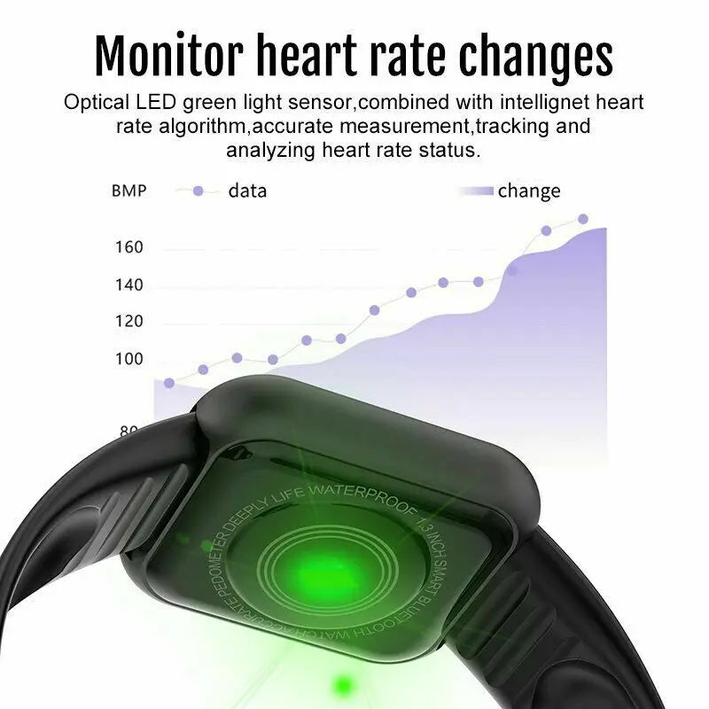 nneoba multifunctional fitness smart watch black