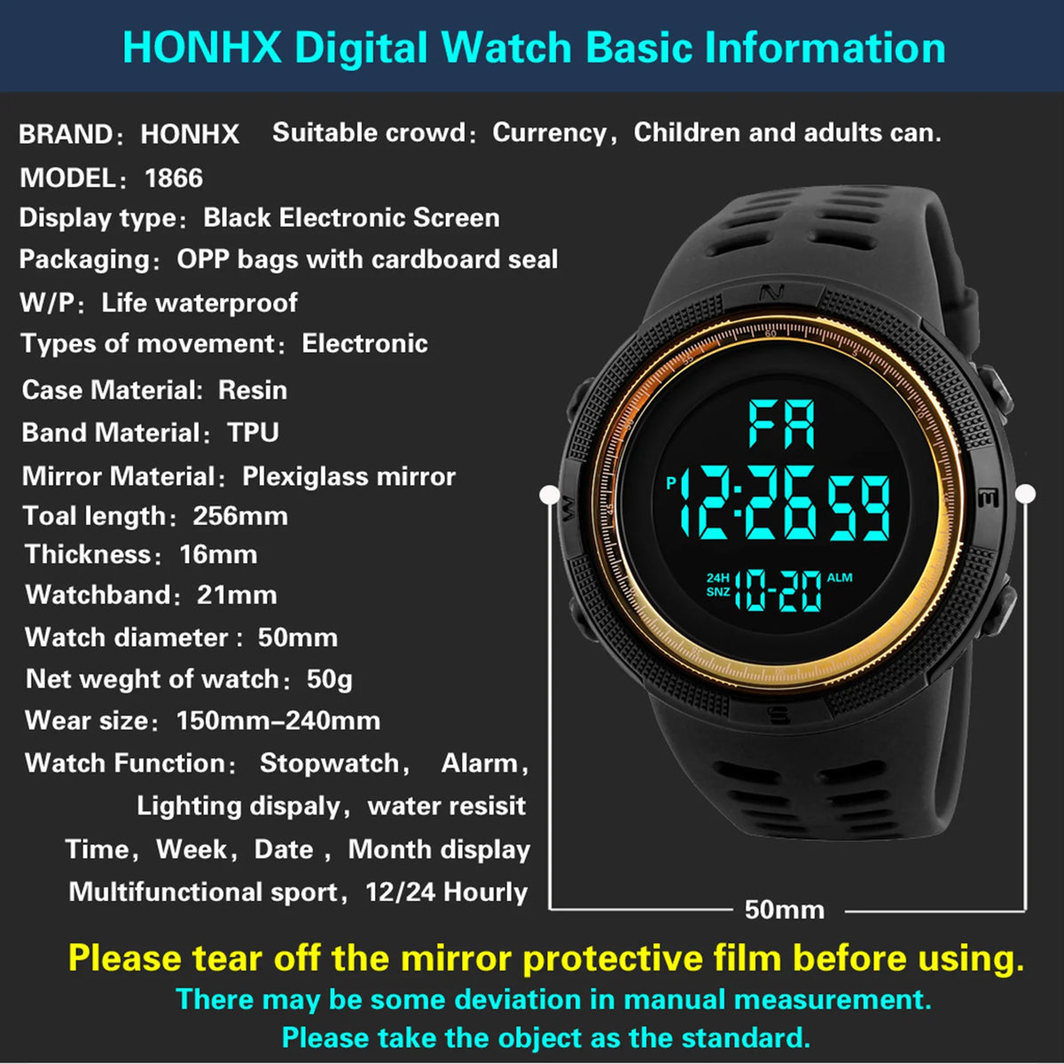 men’s digital sports watch