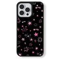Pink matte magnetic phone case with star design